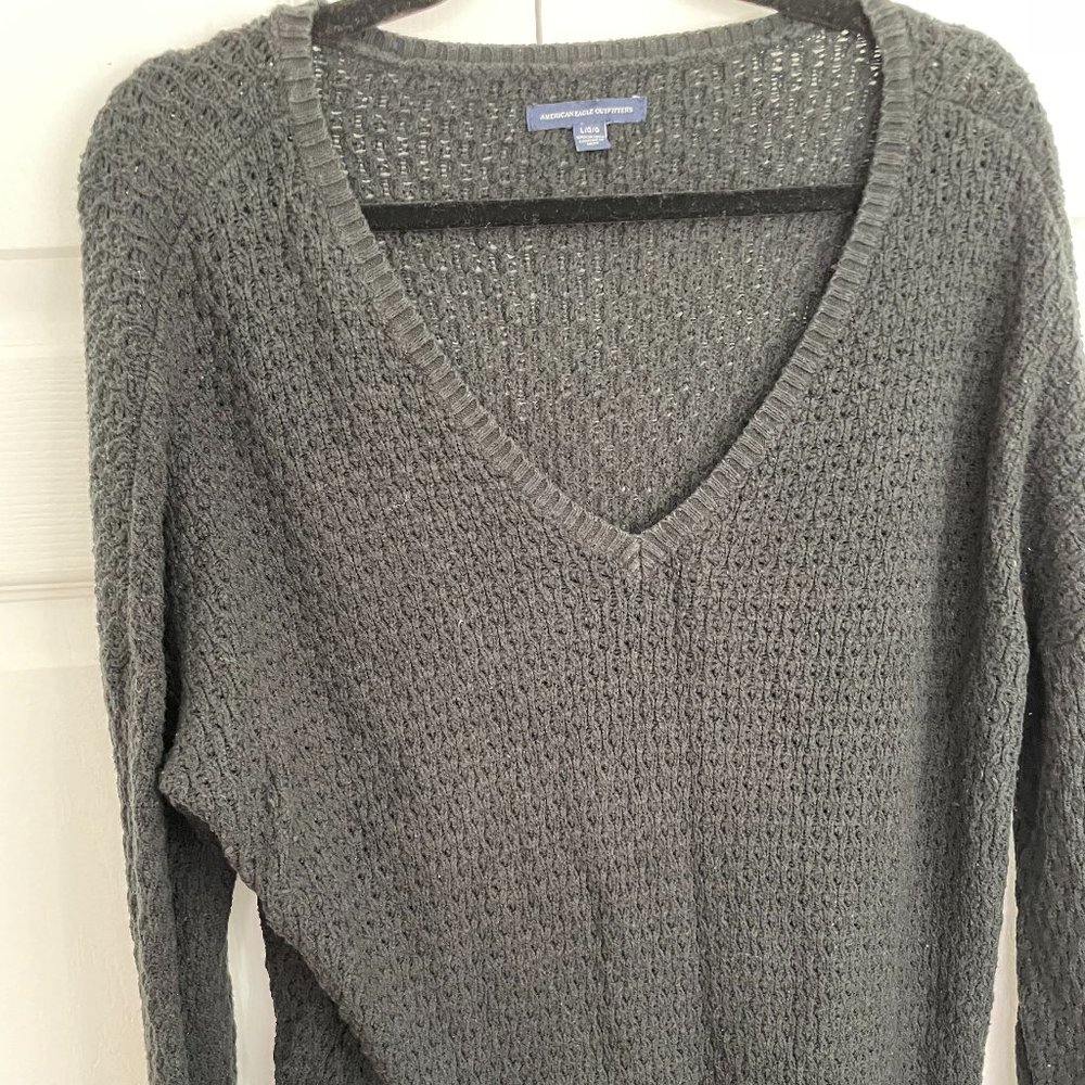 American Eagle V-Neck Black Sweater